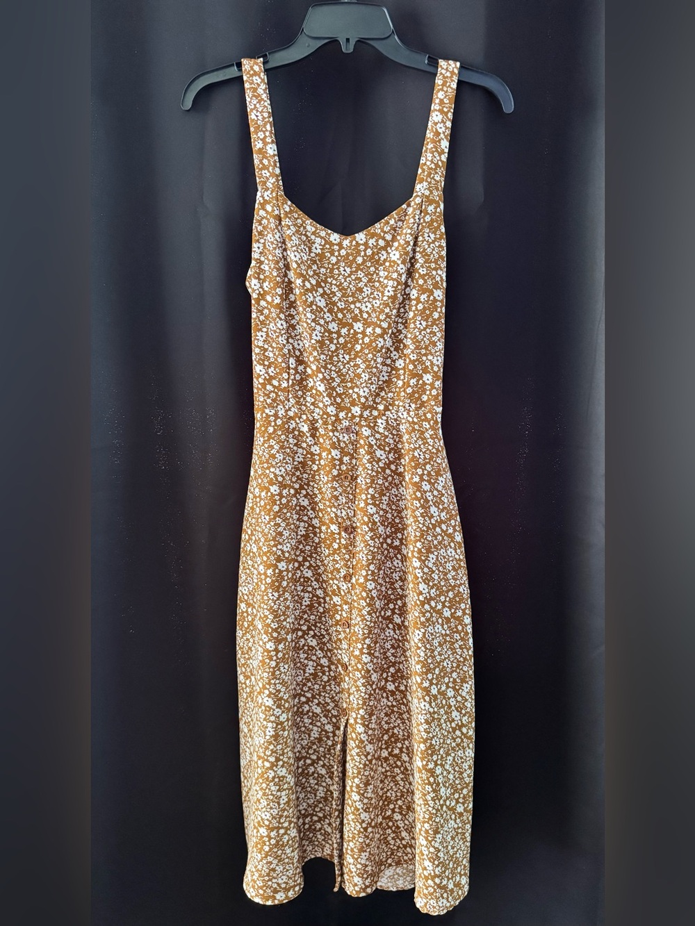 Crescent Mustard Floral Midi Dress